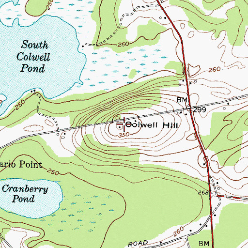Topographic Map of Colwell Hill, NY