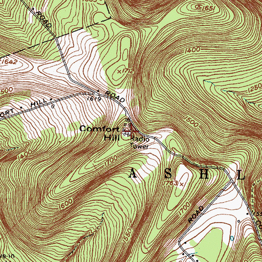 Topographic Map of Comfort Hill, NY