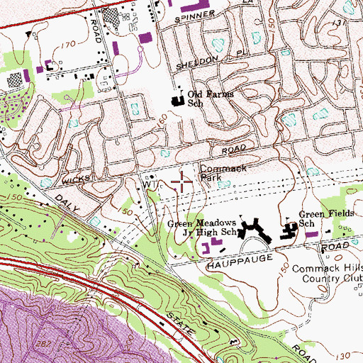 Topographic Map of Wicks Park, NY