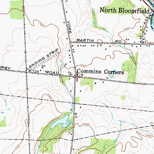 Topographic Map of Commins Corners, NY