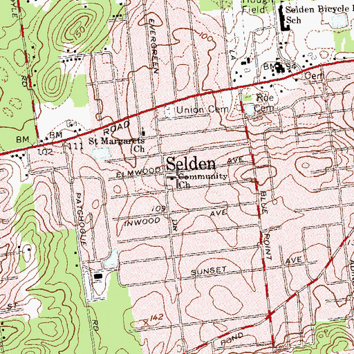 Topographic Map of Community Church, NY