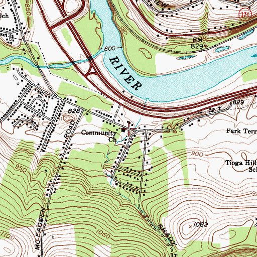 Topographic Map of Community Baptist Church, NY
