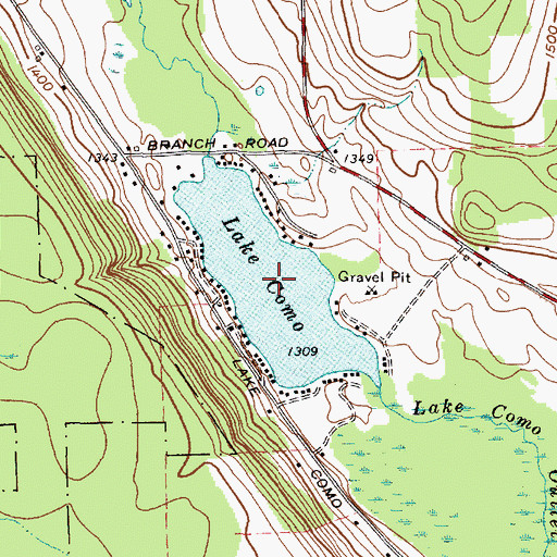 Topographic Map of Lake Como, NY