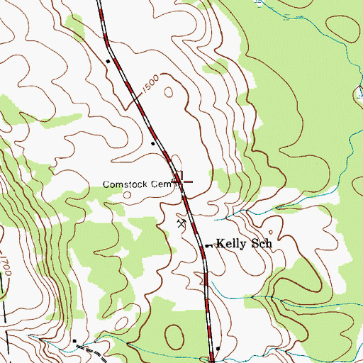 Topographic Map of Comstock Cemetery, NY