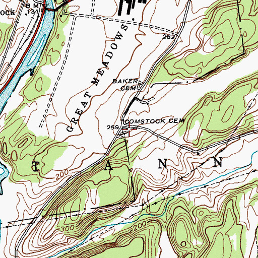 Topographic Map of Comstock Cemetery, NY