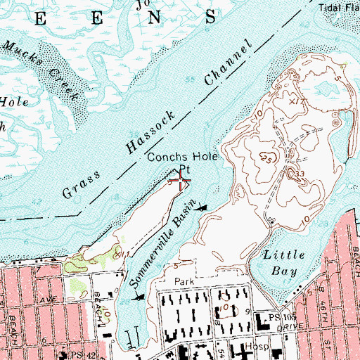 Topographic Map of Conchs Hole Point, NY
