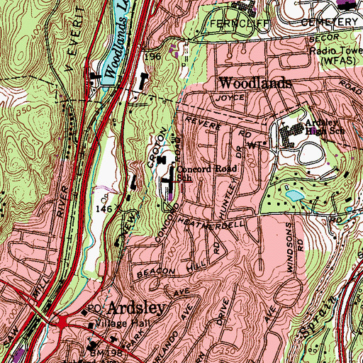 Topographic Map of Concord Road Elementary School, NY