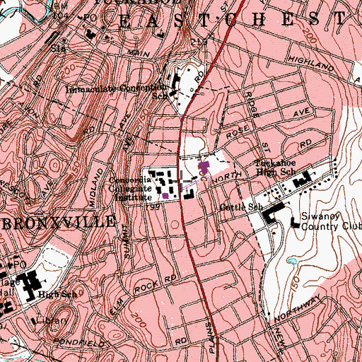 Topographic Map of Concordia College, NY