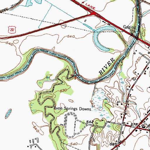 Topographic Map of Conesus Creek, NY