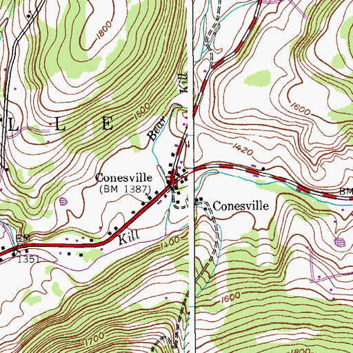 Topographic Map of Conesville, NY