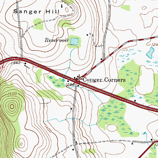 Topographic Map of Conger Corners, NY
