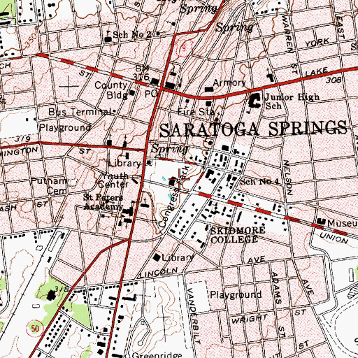 Topographic Map of Congress Park, NY
