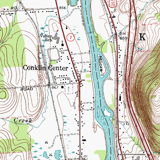 Topographic Map of Conklin Center, NY