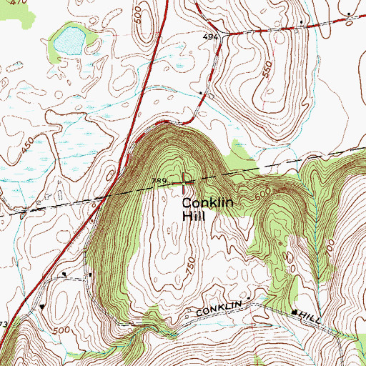 Topographic Map of Conklin Hill, NY