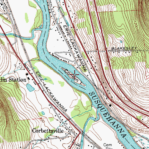 Topographic Map of Conklin Island, NY