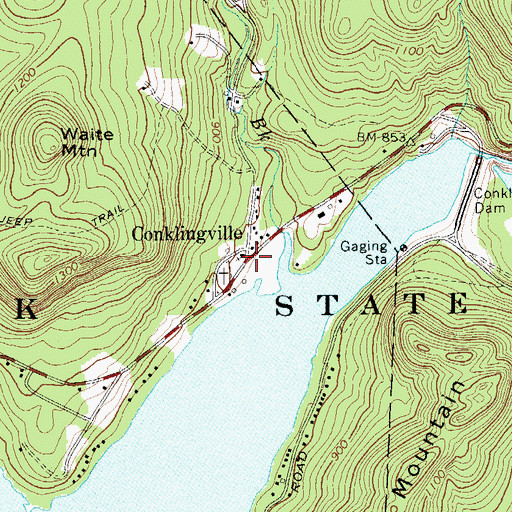 Topographic Map of Conklingville, NY