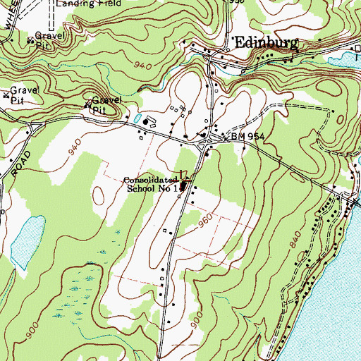 Topographic Map of Consolidated School Number 1 (historical), NY