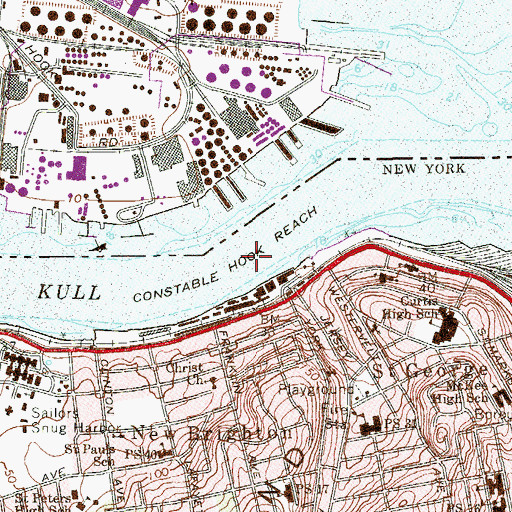 Topographic Map of Constable Hook Reach, NY