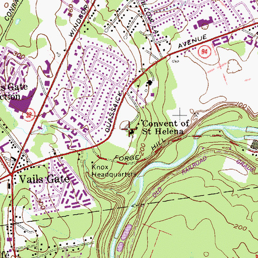 Topographic Map of Convent of Saint Helena, NY