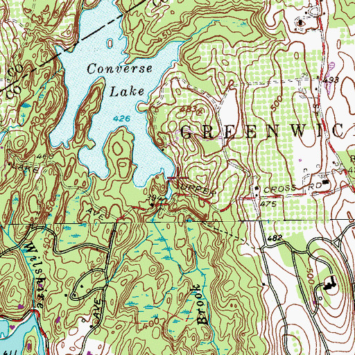 Topographic Map of Converse Lake, NY