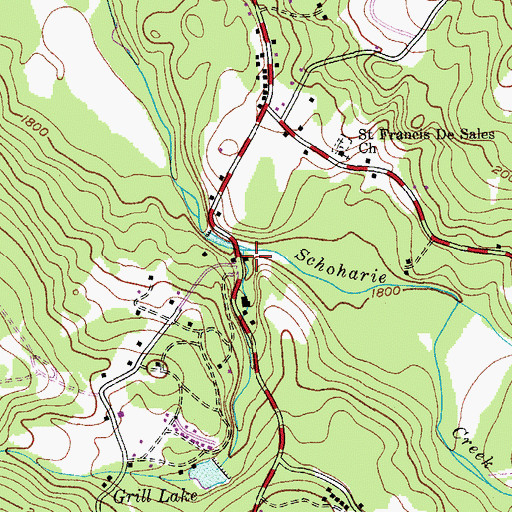 Topographic Map of Cook Brook, NY