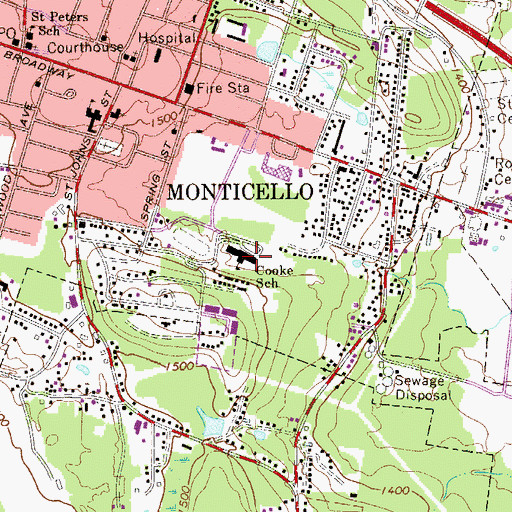 Topographic Map of George L Cooke School, NY