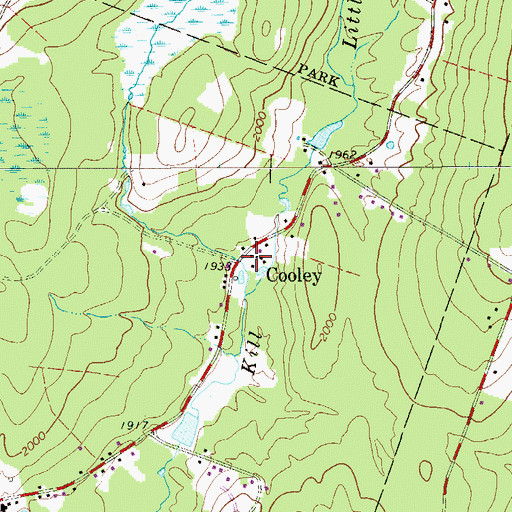 Topographic Map of Cooley, NY