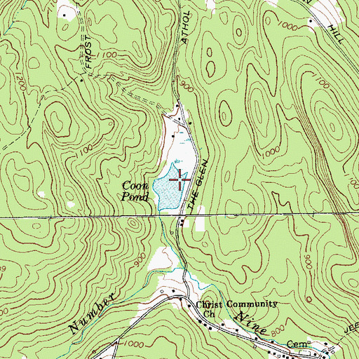 Topographic Map of Coon Pond, NY