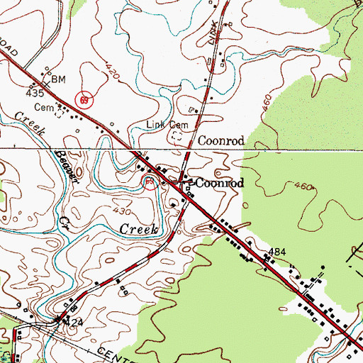 Topographic Map of Coonrod, NY
