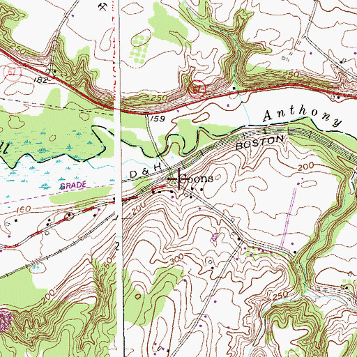 Topographic Map of Coons, NY