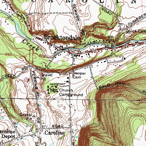 Topographic Map of Cooper Cemetery, NY