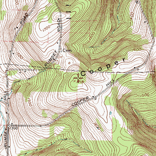 Topographic Map of Cooper Hill, NY