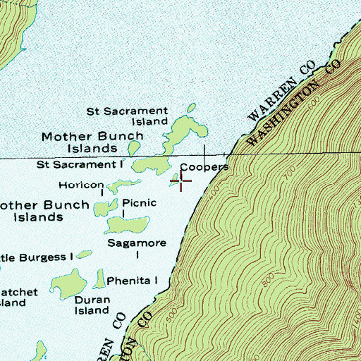 Topographic Map of Coopers Island, NY