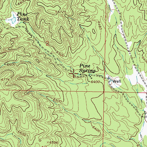 Topographic Map of Pine Spring, AZ