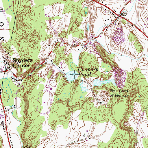 Topographic Map of Coopers Pond, NY