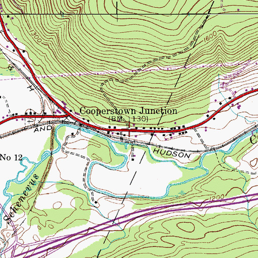Topographic Map of Cooperstown Junction, NY