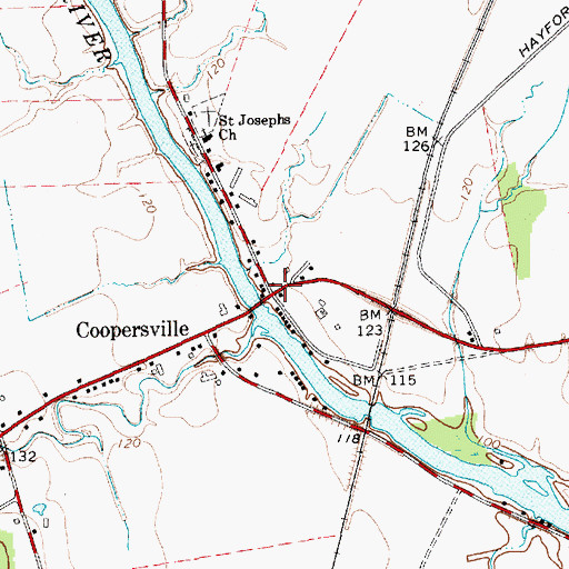 Topographic Map of Coopersville, NY