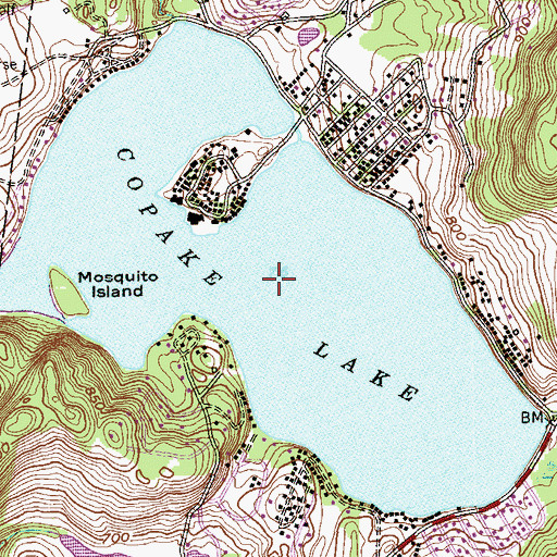 Topographic Map of Copake Lake, NY