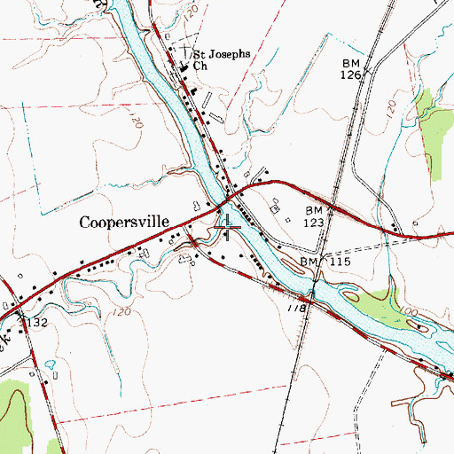 Topographic Map of Corbeau Creek, NY