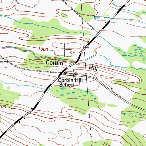 Topographic Map of Corbin Hill, NY