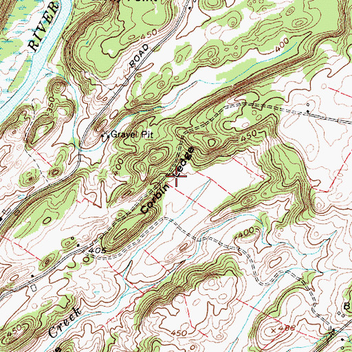 Topographic Map of Corbin Ledge, NY