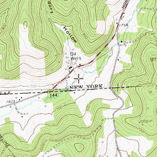 Topographic Map of Cordory Hollow, NY