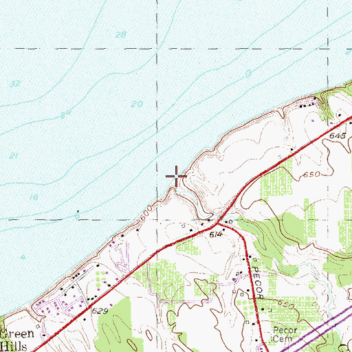 Topographic Map of Corell Creek, NY