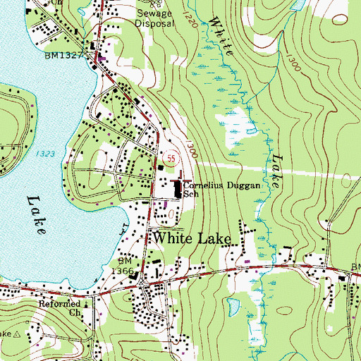 Topographic Map of Cornelius Duggan School, NY