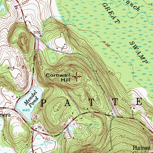 Topographic Map of Cornwall Hill, NY