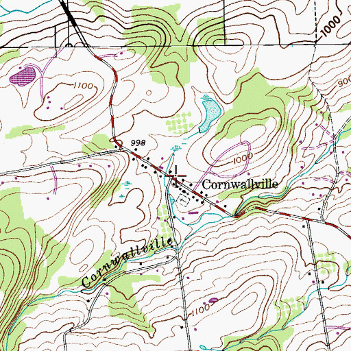 Topographic Map of Cornwallville, NY