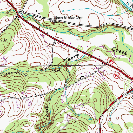 Topographic Map of Cornwallville Creek, NY