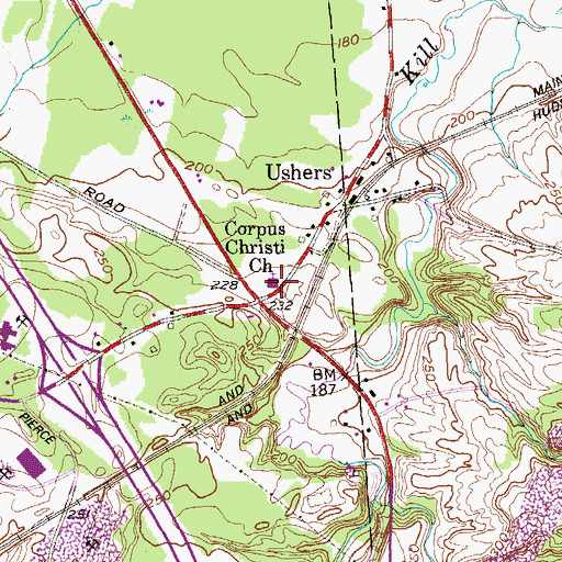Topographic Map of Corpus Christi Church, NY