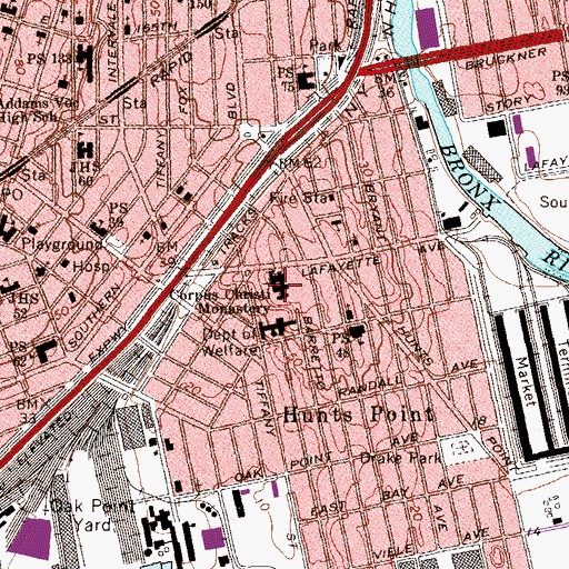 Topographic Map of Corpus Christi Monastery, NY