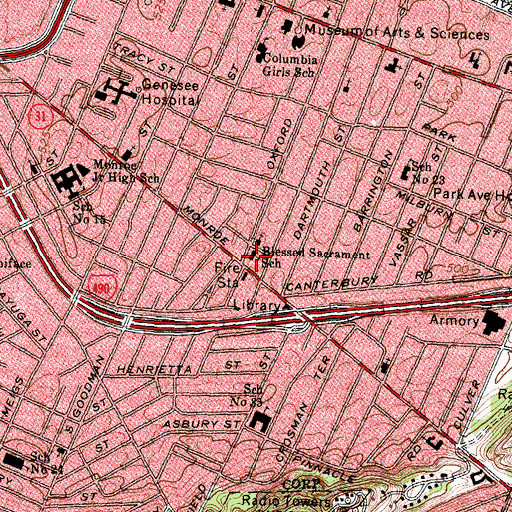 Topographic Map of Corpus Christi School, NY